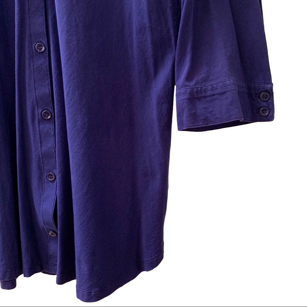 Eileen Fisher Organic Cotton Button Down Blue LG - Picture 4 of 7